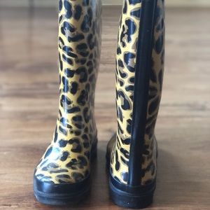 Leopard Print Rain Boots